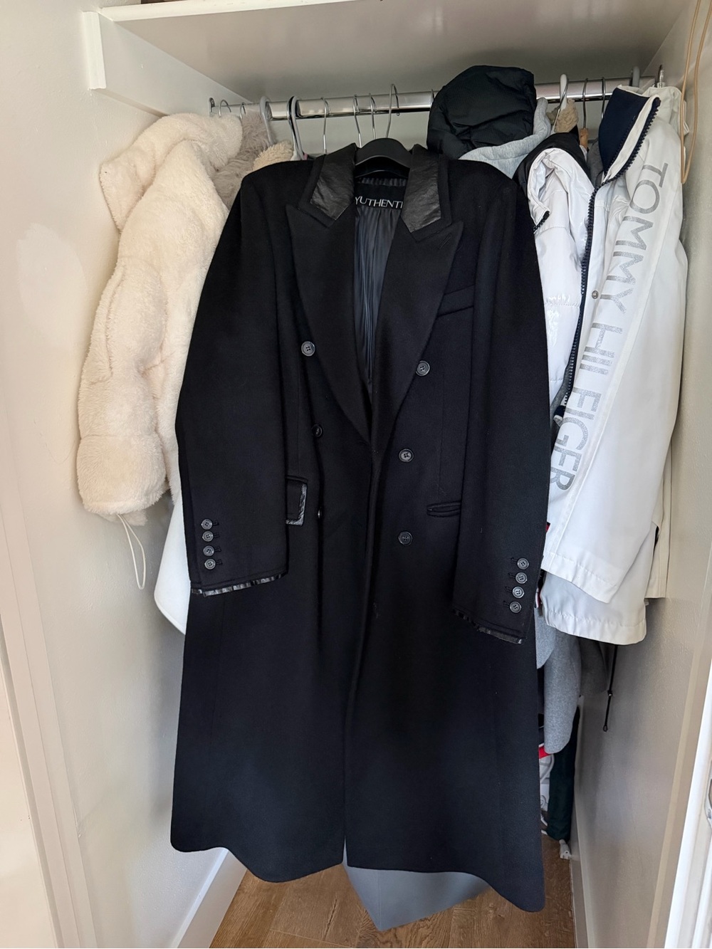 Black Double-Breasted Long Trench Coat - Brand: AUTHENTICITY